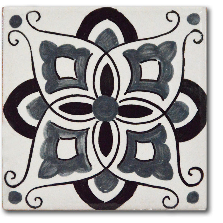 FRANCESCA NICCACCI: Deruta Vario Hand Painted Wall Tile Gray Shades - artisticaitalian.com