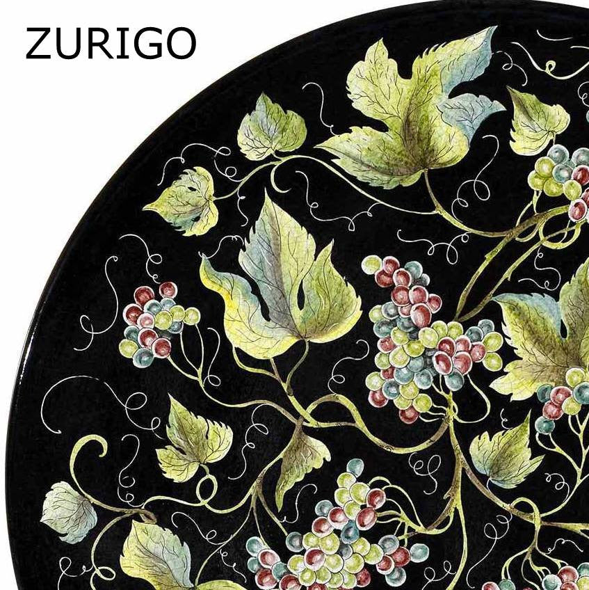 LAZY SUSAN: Ceramic-Stone Rotating Lazy Susan 20" Diam. in Deruta, Italy. - artisticaitalian.com