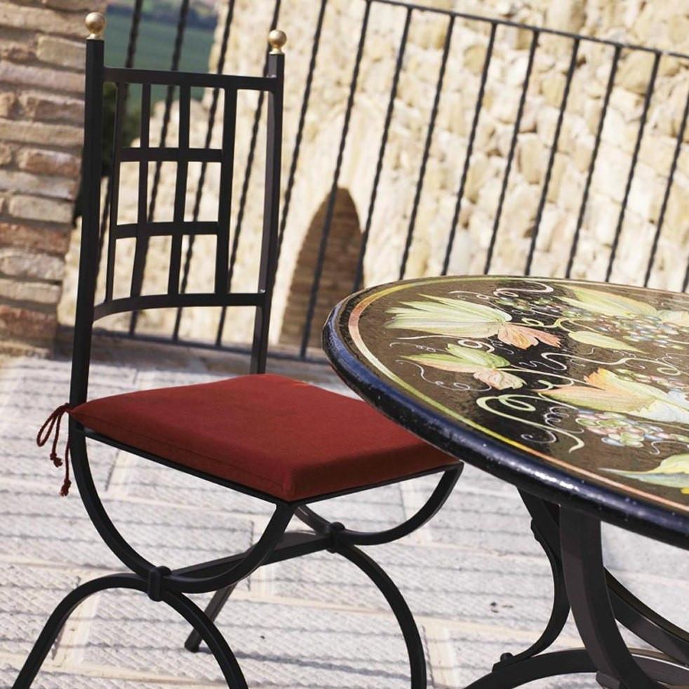 STONE ITALIAN TABLE + IRON BASE: ZURIGO Design^ - Hand Painted in Deruta, Italy. - artisticaitalian.com