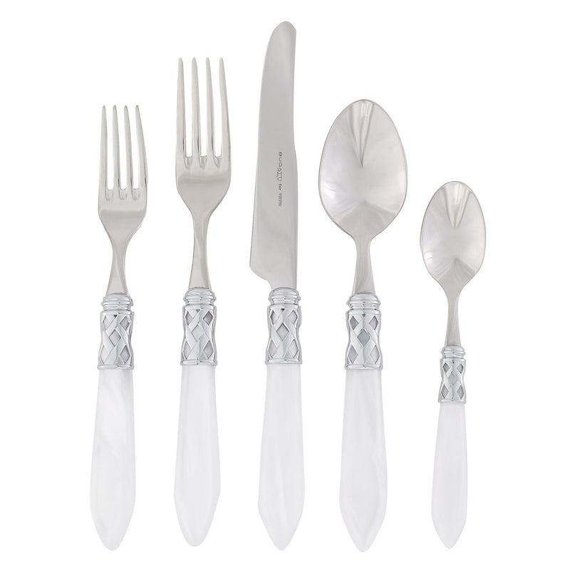 VIETRI: Aladdin Five Piece Place Setting WHITE - artisticaitalian.com