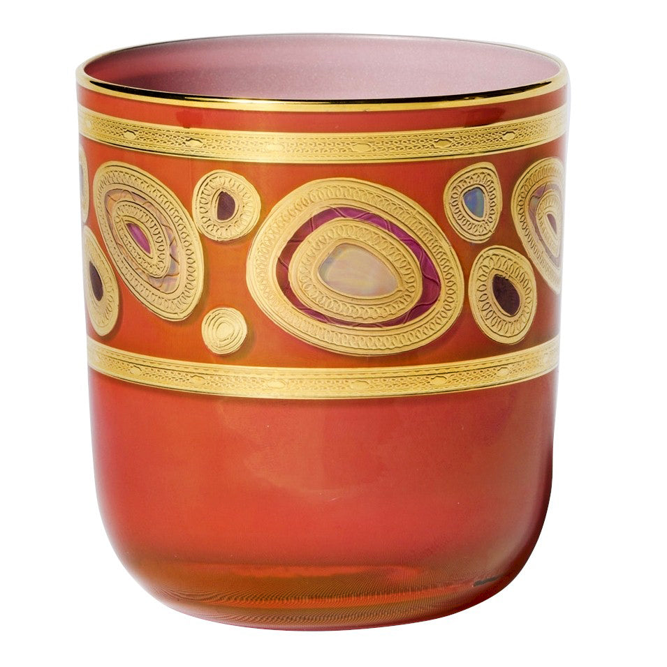 VIETRI: Regalia Water Glass Tumbler Orange - artisticaitalian.com