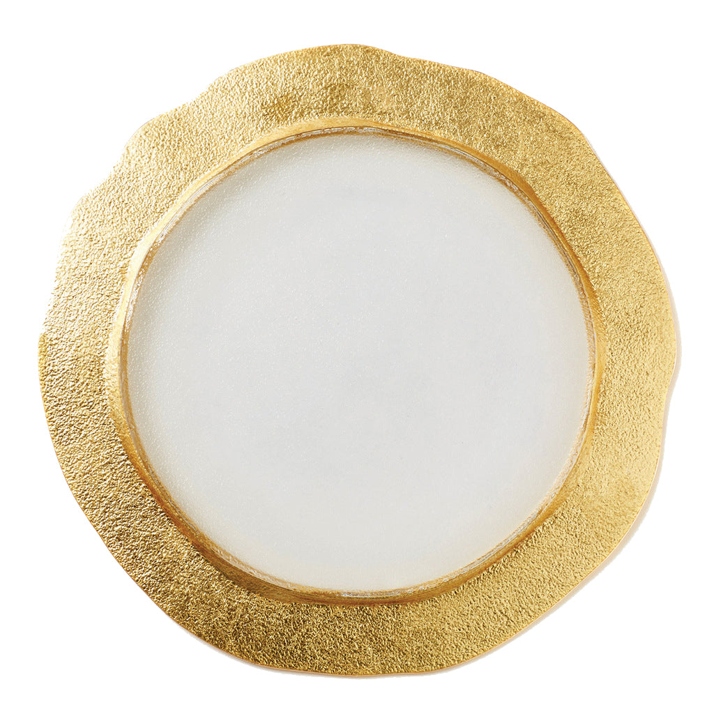 VIETRI: Rufolo Glass Gold Organic Service Plate Charger (Sold as Set of 4) - artisticaitalian.com