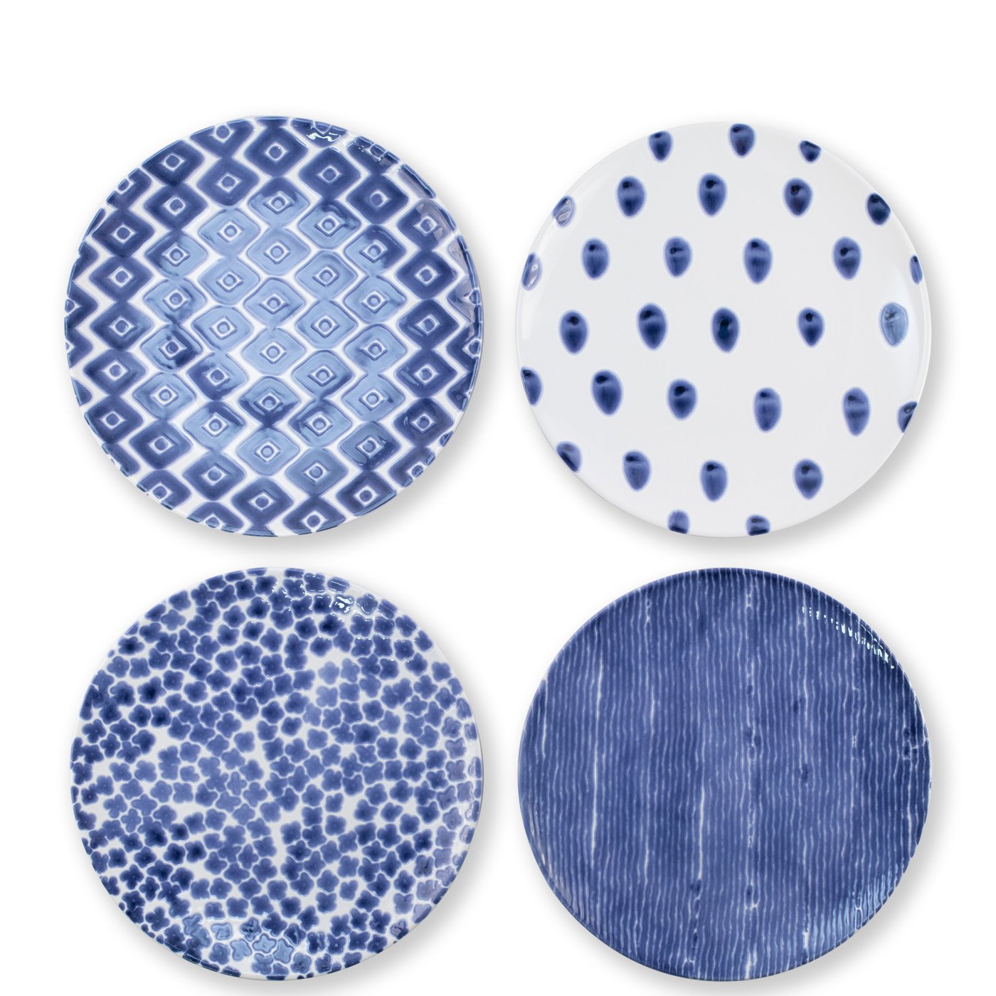 VIETRI: Santorini Assorted Dinner Plates - Set of 4 - artisticaitalian.com