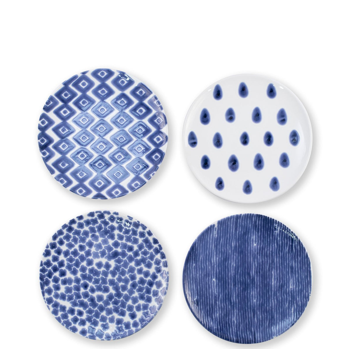 VIETRI: Santorini Assorted Salad Plates - Set of 4 - artisticaitalian.com