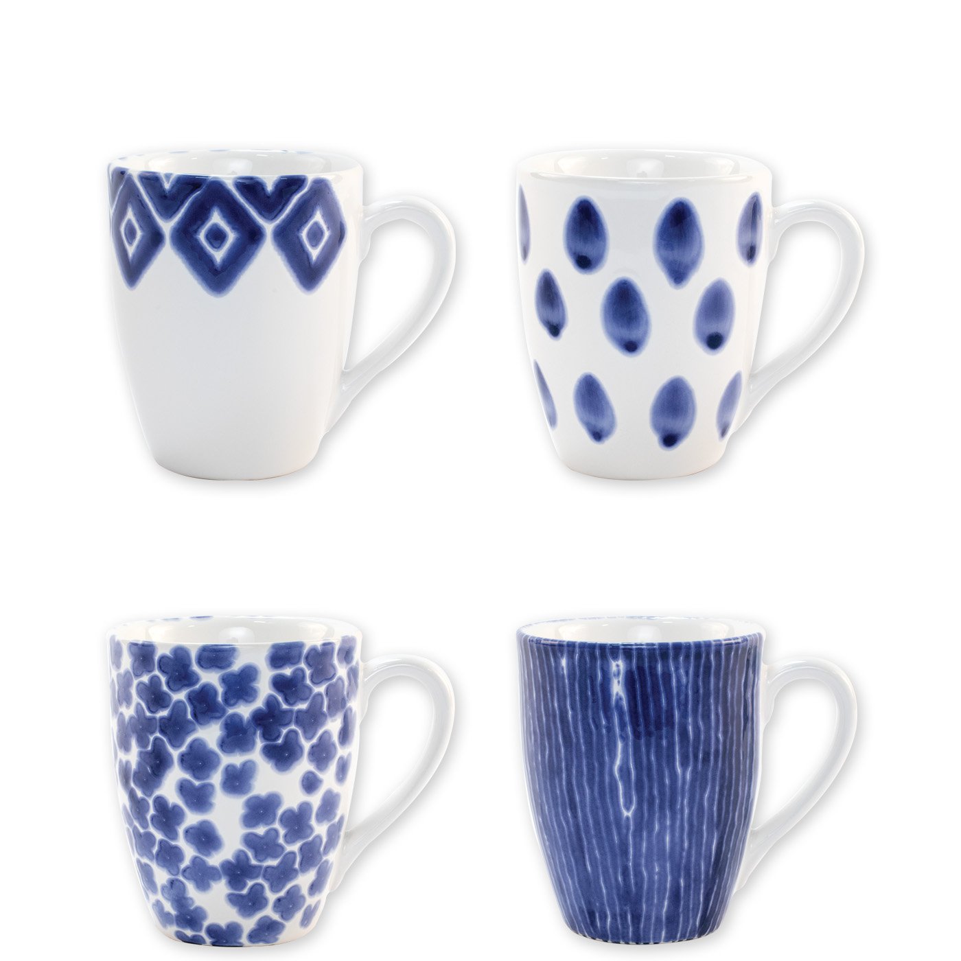 VIETRI: Santorini Assorted Mugs - Set of 4 - artisticaitalian.com